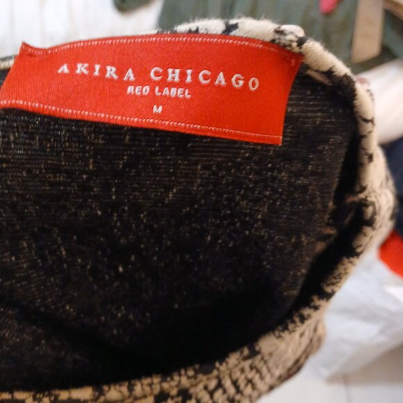 Akira Chicago Red Label Bodycon Dress Women’s Size M Snake Print Long Sleeve - Picture 4 of 4